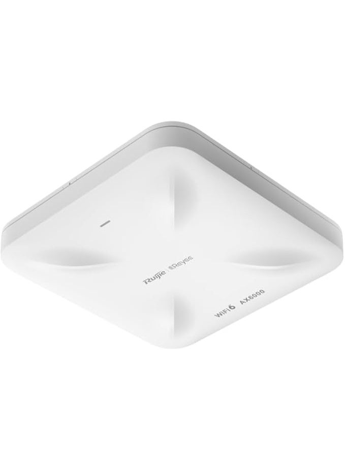 Ruijie نقطة وصول السقف عالية الكثافة RG-RAP2260(H) من Reyee Wi-Fi 6 AX6000، 802.11ax (Wi-Fi 6)، 5.95Gbps، 2x 100M/1000/2500 Base-T Ports، 4x4 MIMO (2.4 GHz & 5 GHz)، 512/130 عملاء موصى بهم، هوائي متعدد الاتجاهات مدمج، PoE++ (48V/1A)، درجة حرارة التشغيل: 0°C~40°C، معتمد من CE و RoHS - Image 1